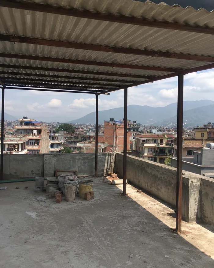 Open rooftop before covering