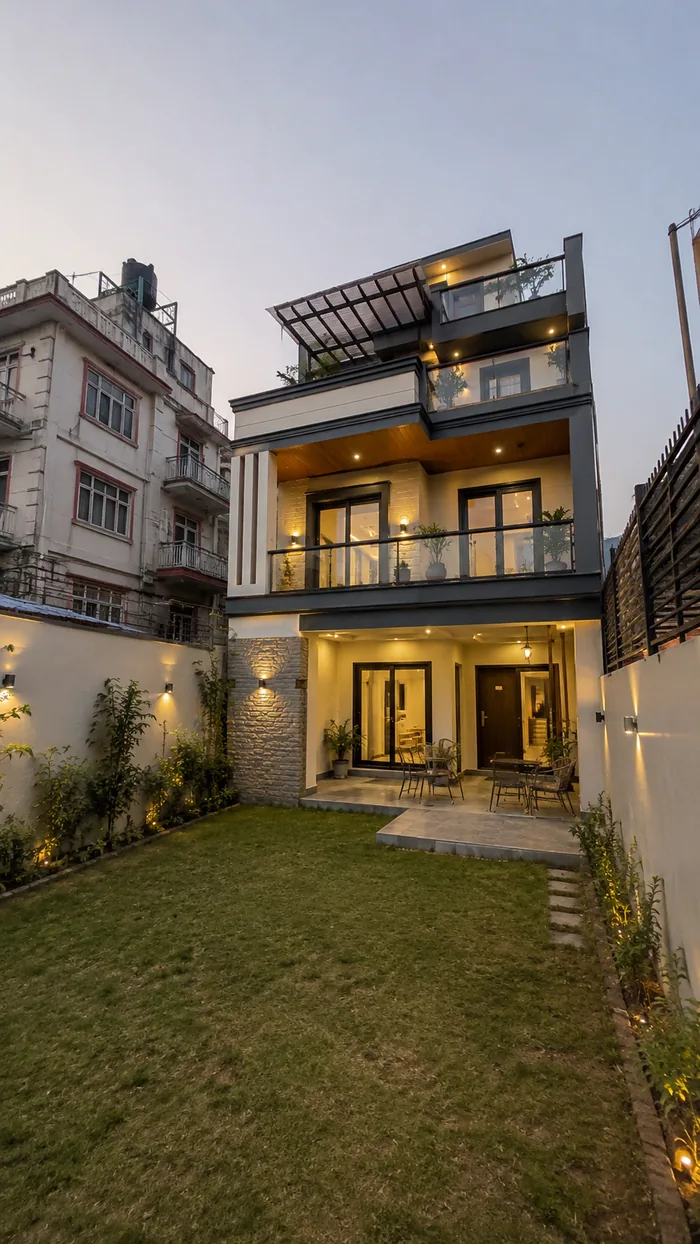 Completed house exterior