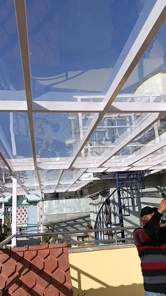 Roof terrace, after glass roofing