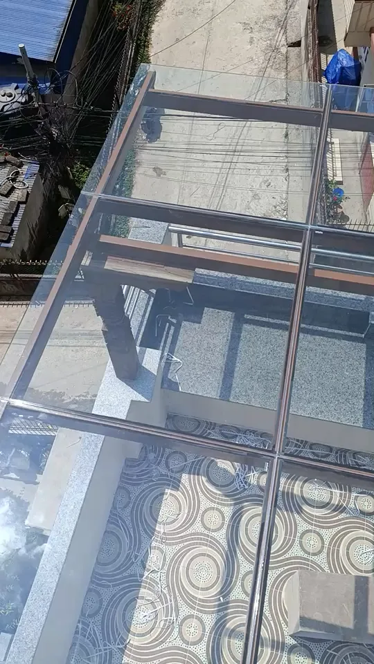 Terrace, after glass roofing