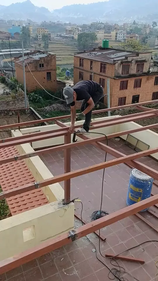 Terrace roof, during work